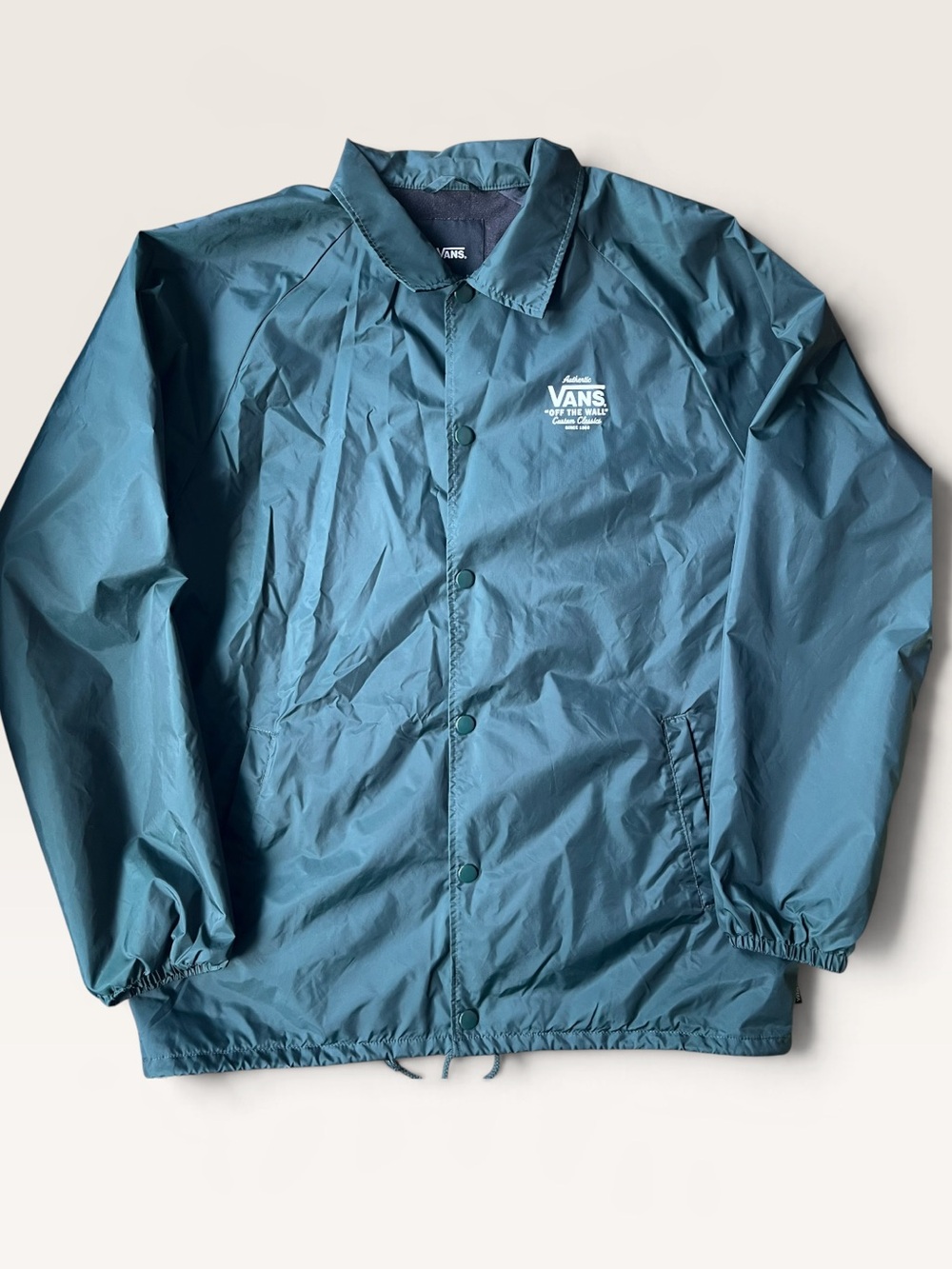 Vans Torrey Coaches Jacket snap windbreaker Hunter Green XL